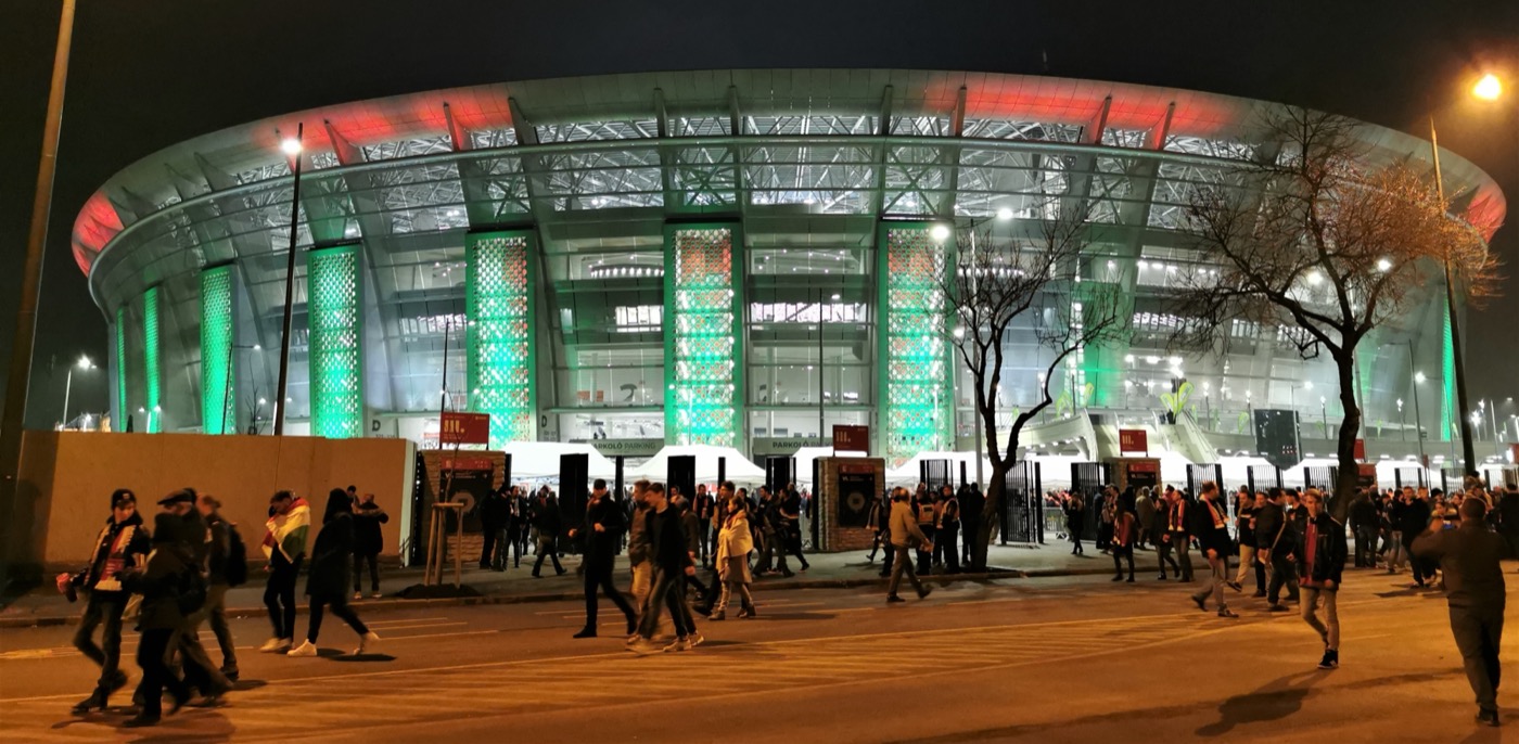 A Puskás Aréna belső nézete Budapesten, Magyarország legnagyobb stadionja